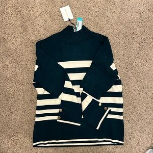 NWT 41 Hawthorn Women’s Size XL Green Striped Sweater